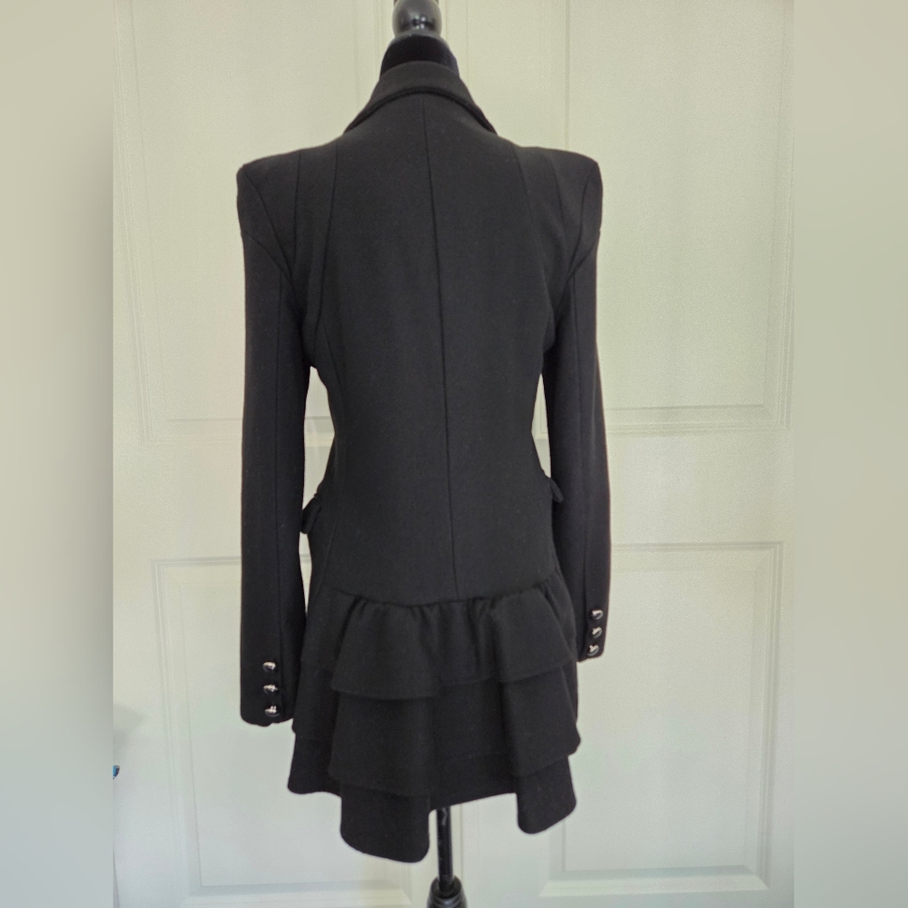 Wool Blazer Ruffle Peplum Jacket – XS/S